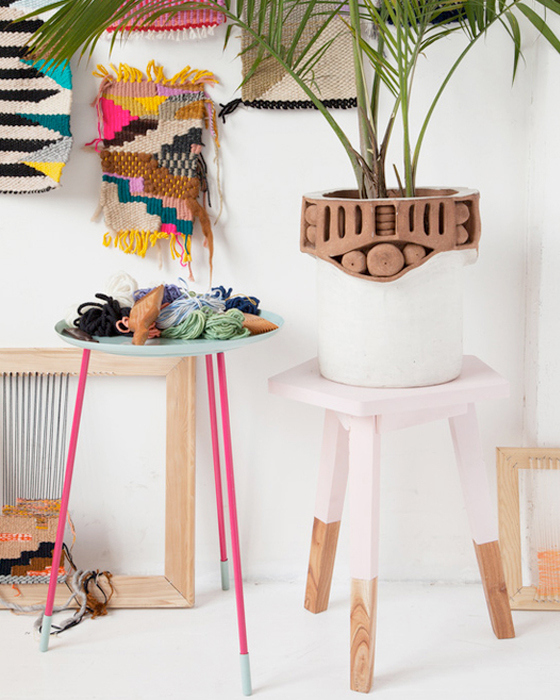 DIP DYED STOOLS / urban outfitters /tahsin, the good