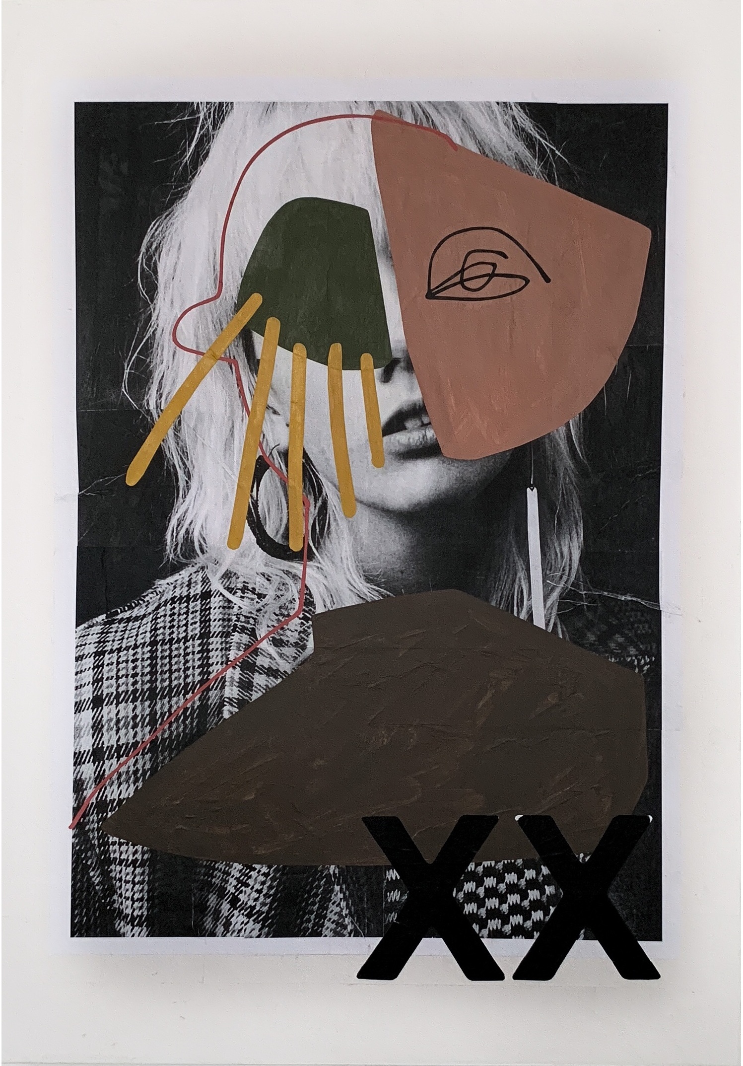 AWAKE X AWAKEN N.6, 2018  ACRYLIC X PAPER ON WOOD  20X28 INCHES  — CONTACT FOR PRICE