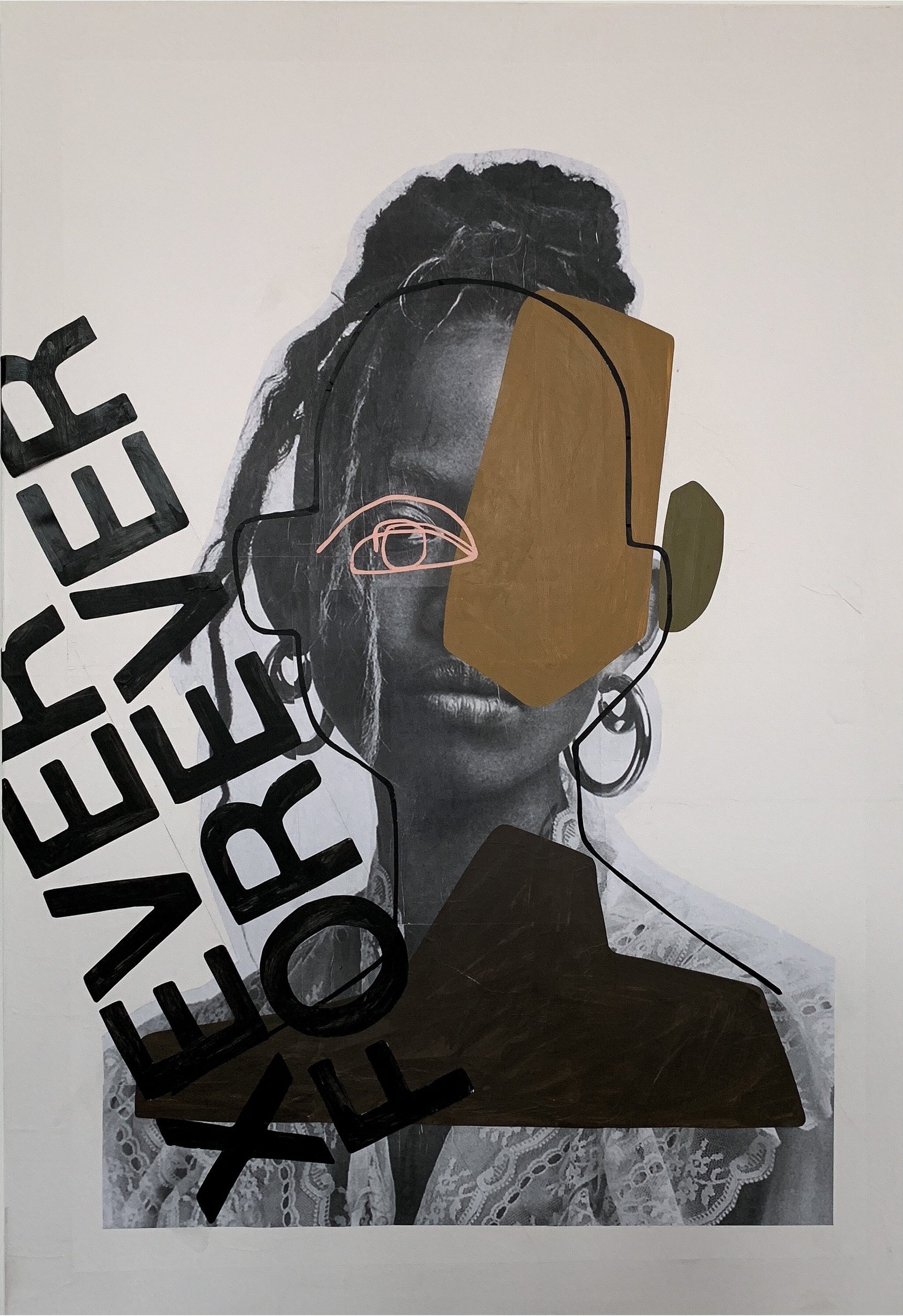 FOREVER AWAKE, 2018  ACRYLIC X PAPER ON WOOD  28X40 INCHES  — SOLD