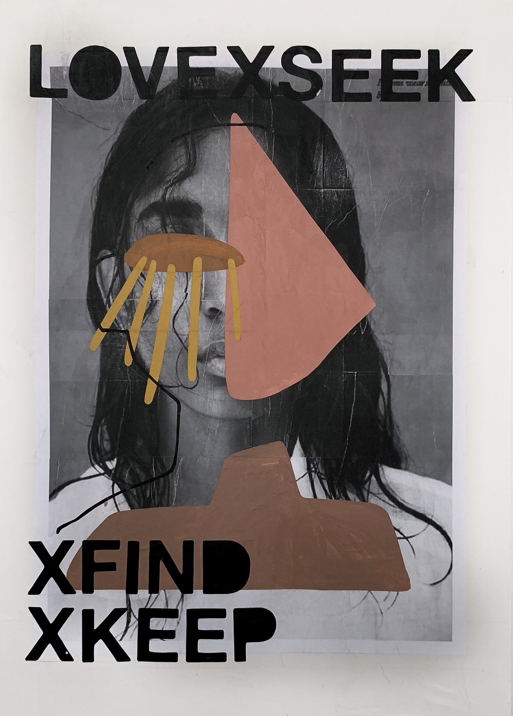AWAKE X AWAKEN N.3, 2018  ACRYLIC X PAPER ON WOOD  20X28 INCHES /  c/o NYA GALLERY