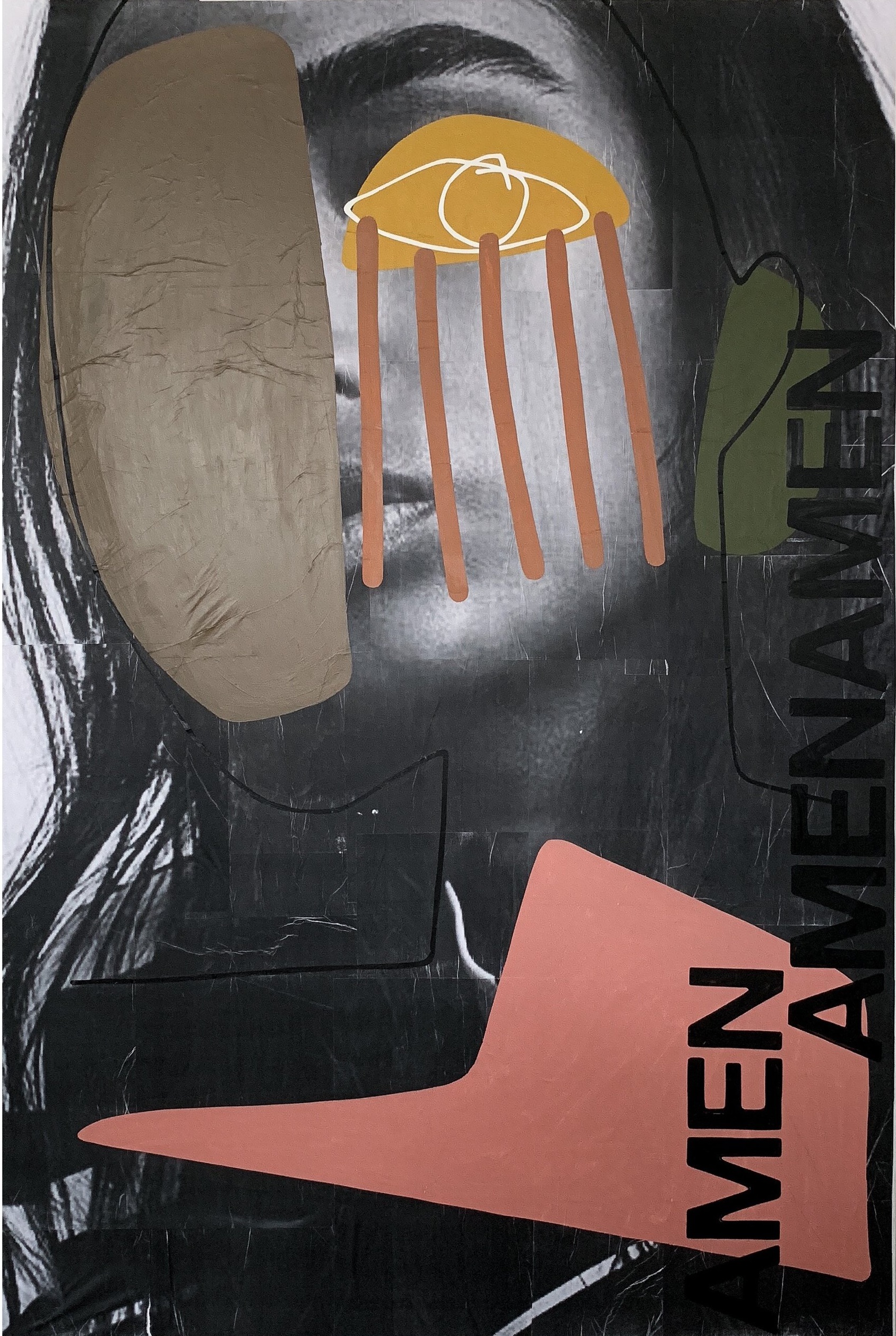 AWAKE X AWAKEN N.8, 2018  acrylic x paper on wood  40x60 inches  — CONTACT FOR PRICE